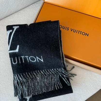 Luxury Reversible Monogram Knit Scarf