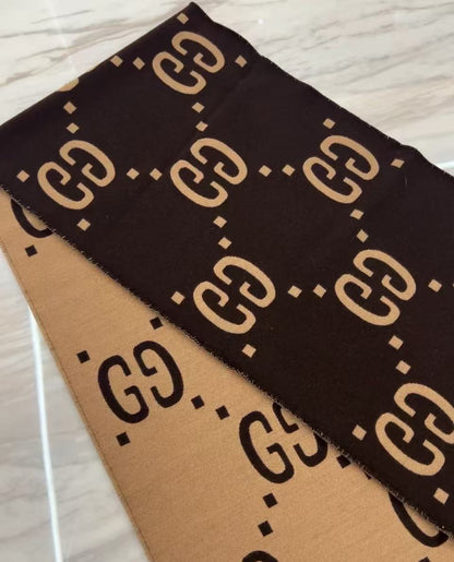 Cozy Double-Sided Knitted Monogram Scarf – Winter Luxury Essential