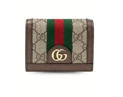 Ophidia Premium Card Case Wallet Supreme Canvas Beige For Women‎ 4.3in/11cm 523155 96IWG 8745