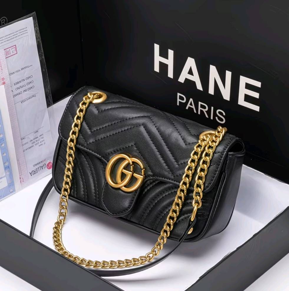 Luxury V-Shaped Chevron Quilted Leather Chain Crossbody Bag for Women