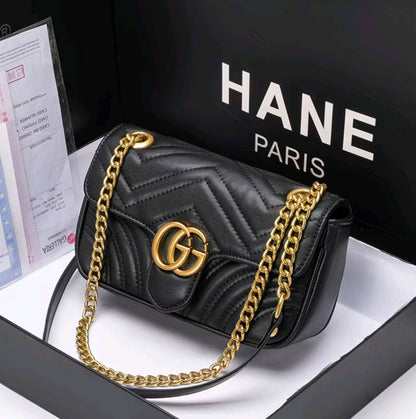 Luxury V-Shaped Chevron Quilted Leather Chain Crossbody Bag for Women
