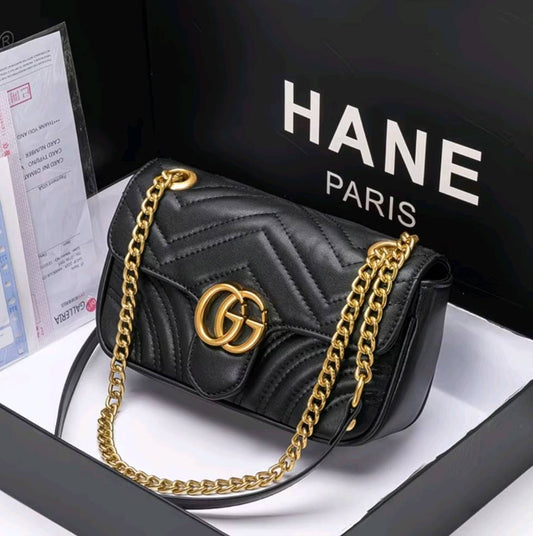Luxury V-Shaped Chevron Quilted Leather Chain Crossbody Bag for Women