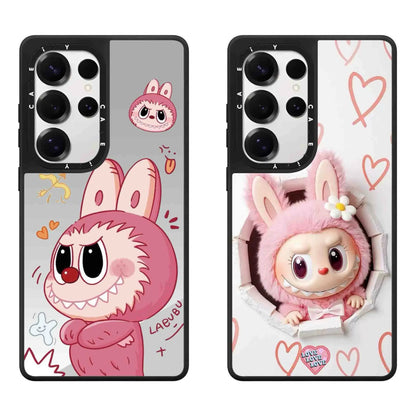 Cute Cartoon Labubu | Pink Labubu Mokoko - Husa Telefon Samsung Galaxy S25 S24 S23 Ultra