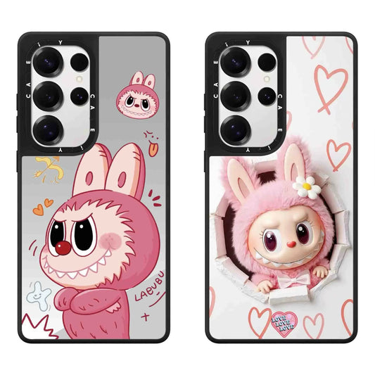 Leuke Cartoon Labubu | Roze Labubu Mokoko - Telefoonhoesje Samsung Galaxy S25 S24 S23 Ultra