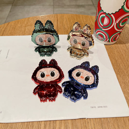 Labubu-stijl roterende spiegeltelefoonstandaard – schattig, functioneel en draagbaar