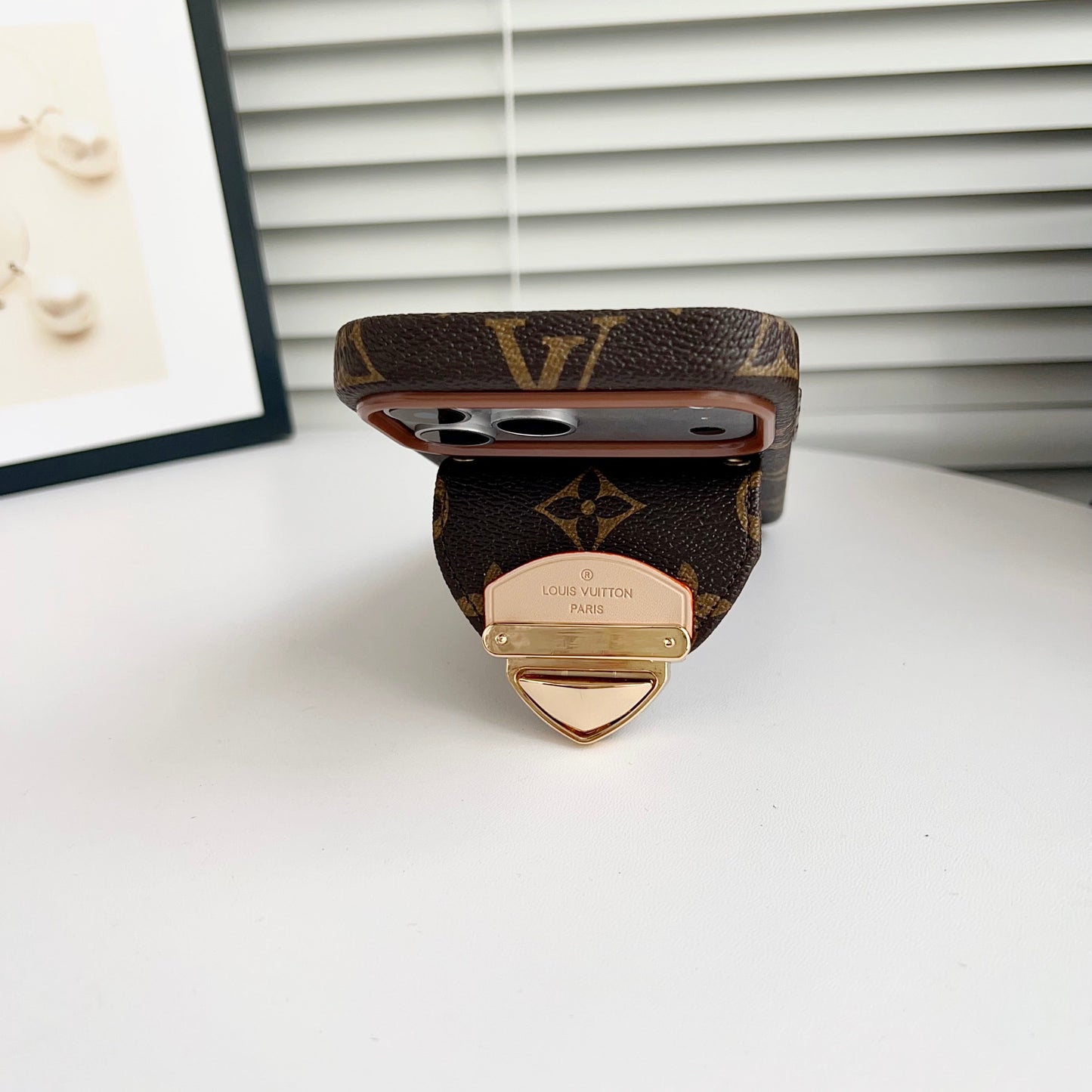 Luxury Crossbody iPhone Case with Card Pocket & Detachable Strap