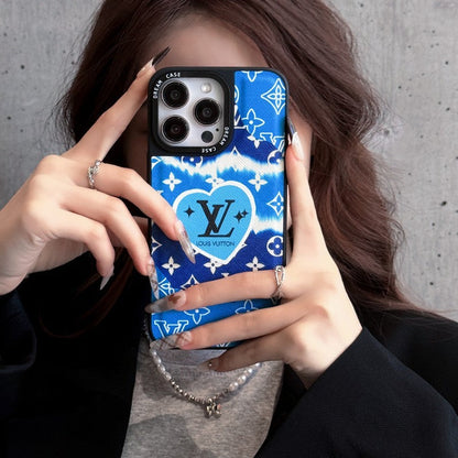 Lou Blue Leather iPhone Case