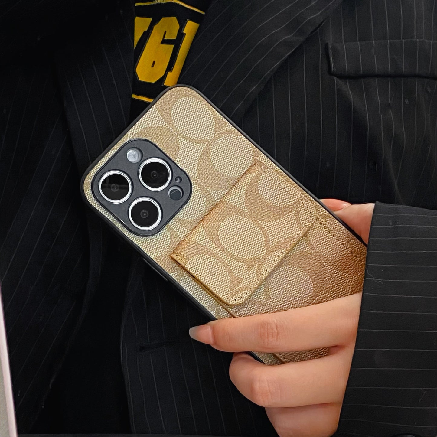 Тренер iPhone Case с Wallet Coffee-HP240513