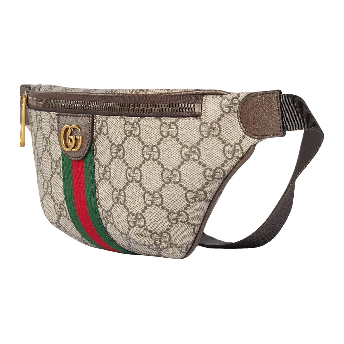 Classic Monogram Belt Bag with Green & Red Stripe