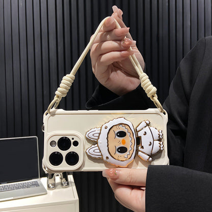 Hard Shell Labubu Mirror Kickstand iPhone Husă – Oglindă rotativă | Design rezistent la socuri