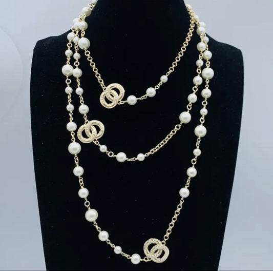 Luxury Fashion Pearl Necklace Classic Vintage Jewelry