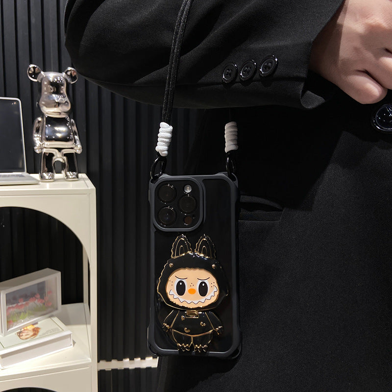 Hard Shell Labubu Mirror Kickstand iPhone Husă – Oglindă rotativă | Design rezistent la socuri