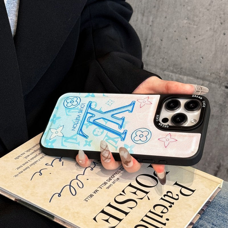 Lou Blue Leather iPhone Case