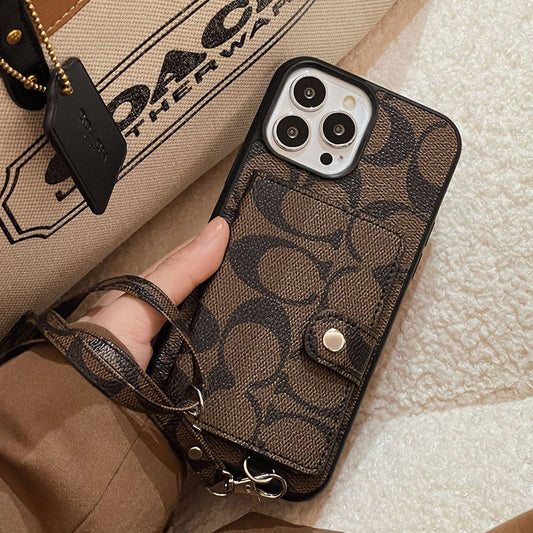 Custodia per iPhone con catena in pelle Coa Card Bag