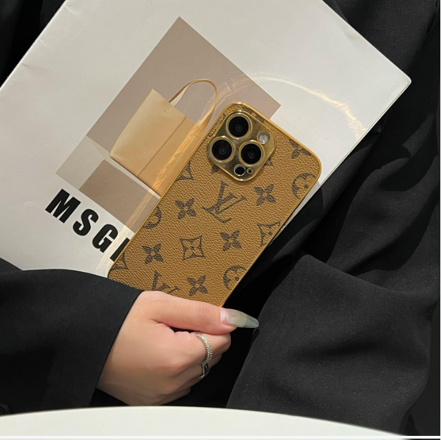 Lou Classic Monogram iPhone Case With Electroplated Gold Edges