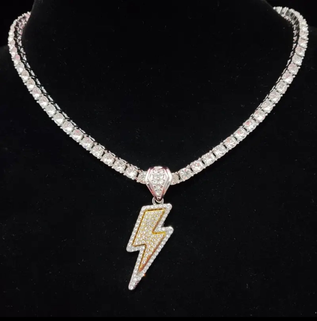 Crystal Charm lightning Necklace