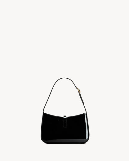 Saint Laurent Le 5 à 7 Lakkbőr Hobo – Burgundy Elegance