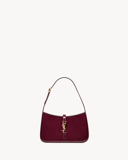 Saint Laurent Le 5 à 7 Lakkbőr Hobo – Burgundy Elegance