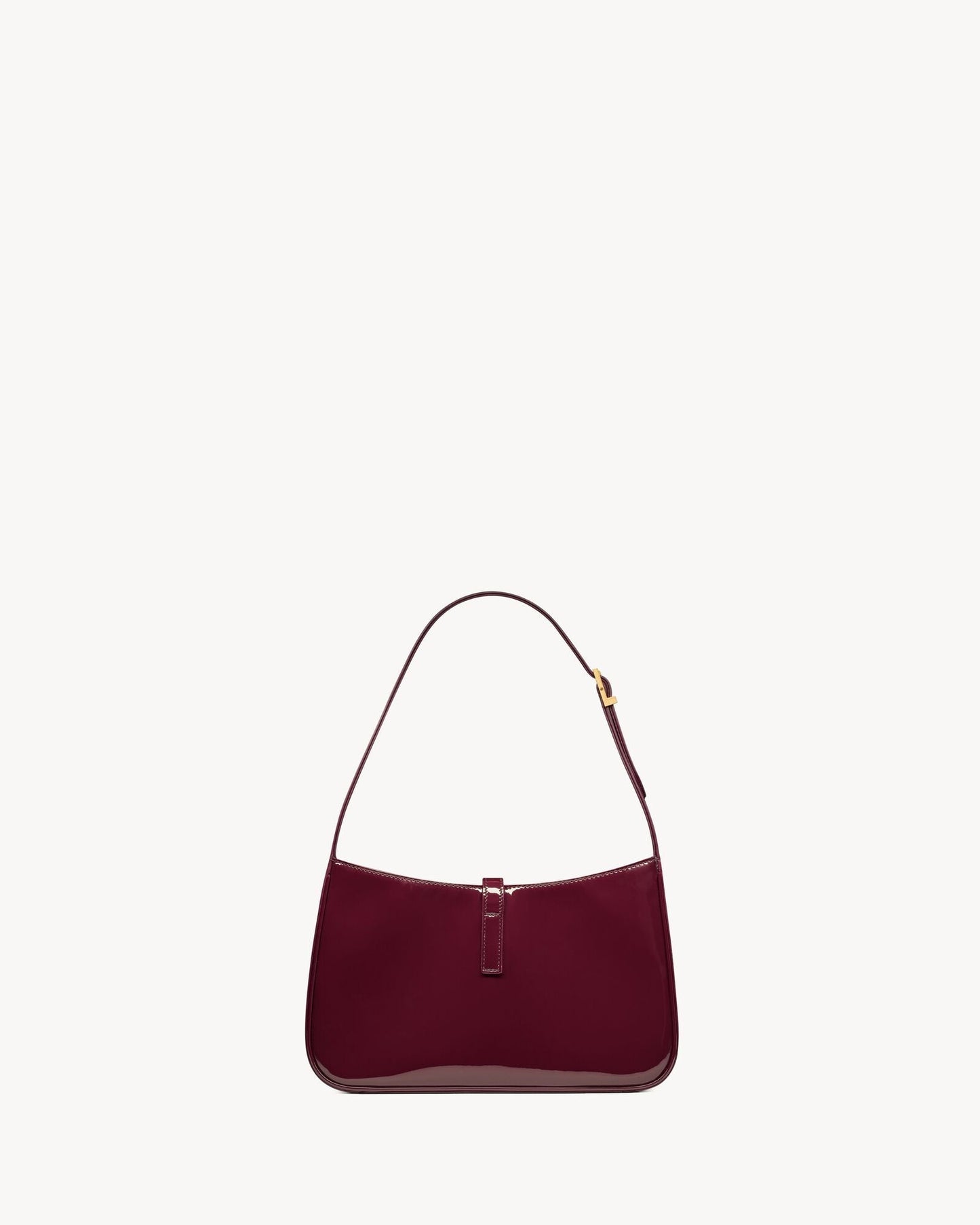 Saint Laurent Le 5 à 7 Lakkbőr Hobo – Burgundy Elegance