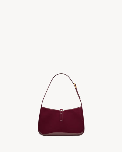 Saint Laurent Le 5 à 7 Lakkbőr Hobo – Burgundy Elegance