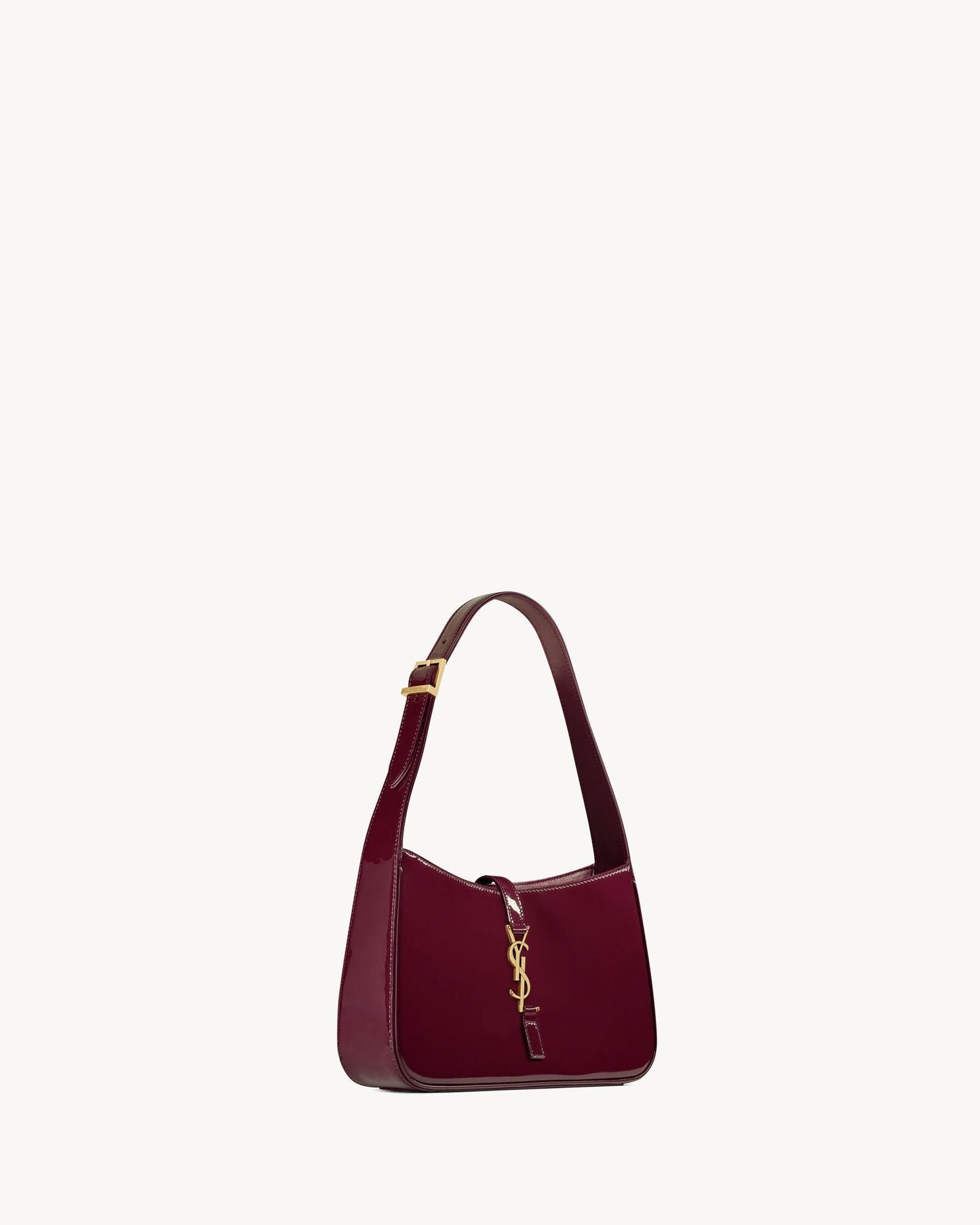 Saint Laurent Le 5 à 7 Lakkbőr Hobo – Burgundy Elegance