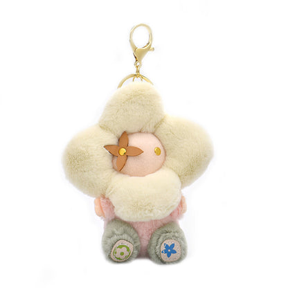 かわいいひまわりのぬいぐるみキーホルダー - ヴィヴィアンドールバッグチャーム（女性用、車用） & バックパックの装飾