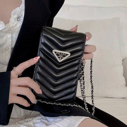 Crossbody nahkainen puhelinlaukku