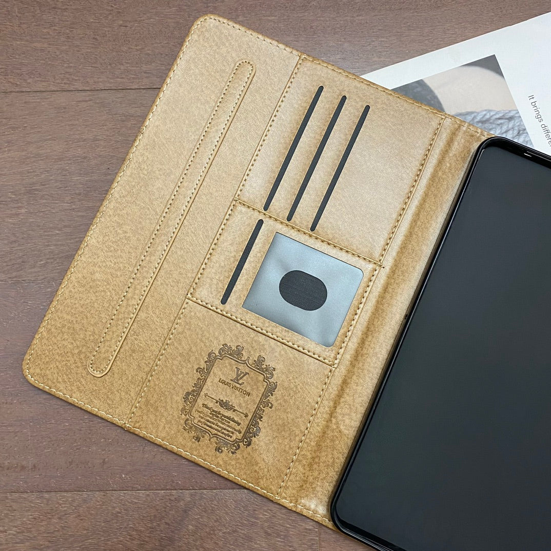 エレガントなモノグラム キャンバス フリップ カバー Apple iPad 保護レザー ケース