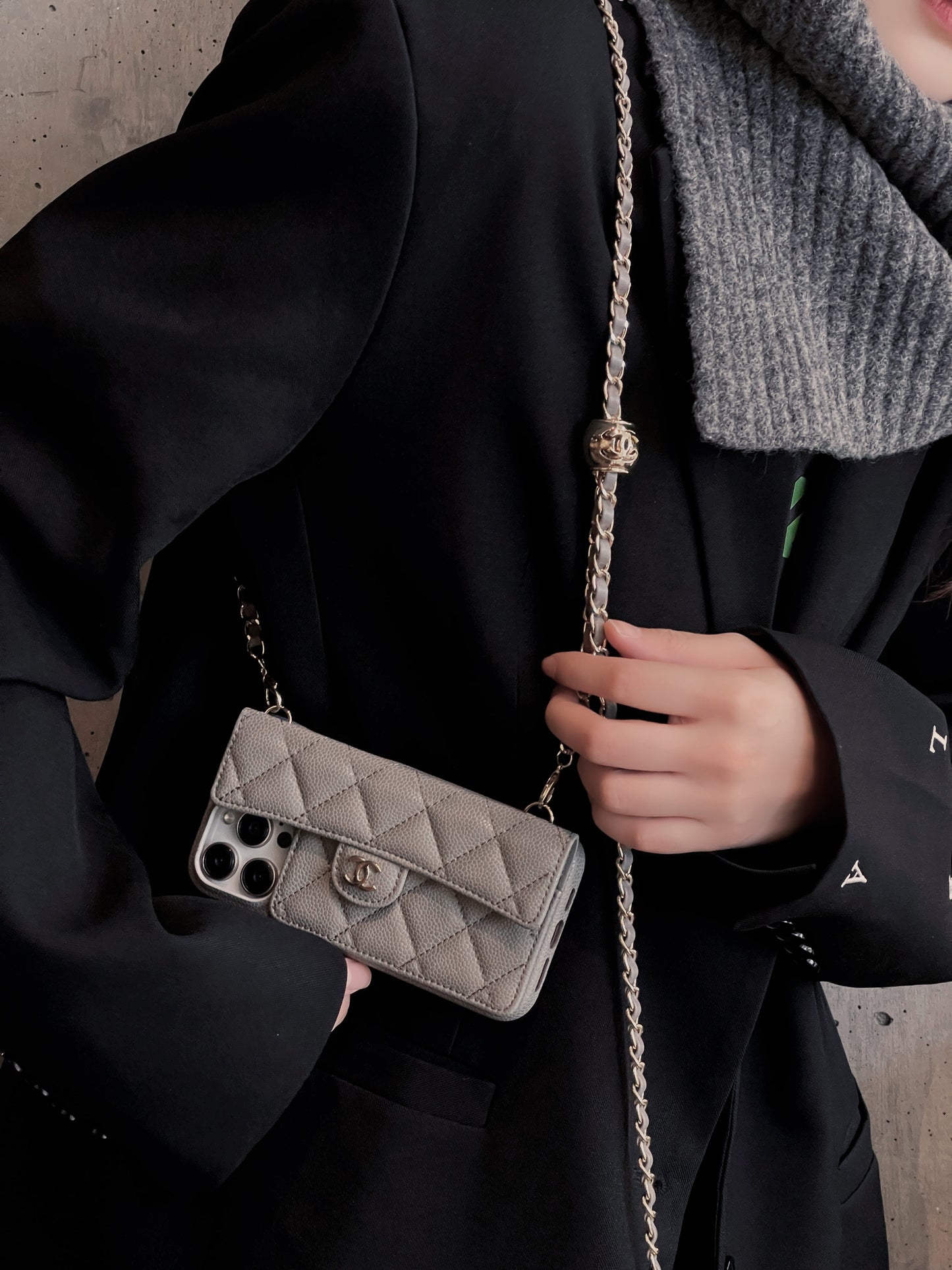 Корпус роскошного кошелька для iPhone с цепочкой рук /кроссба