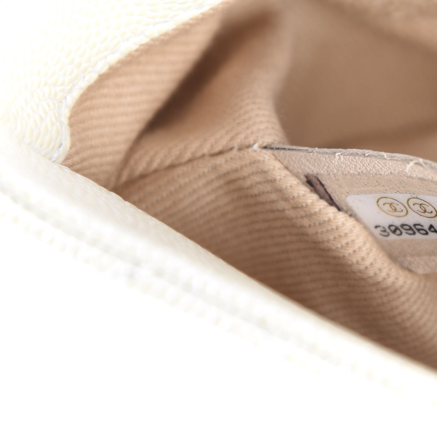 Elegant Iridescent Caviar Quilted Mini Coco Handle Flap White