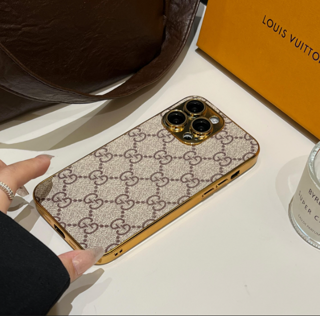 Lou Classic Monogram iPhone Case With Electroplated Gold Edges