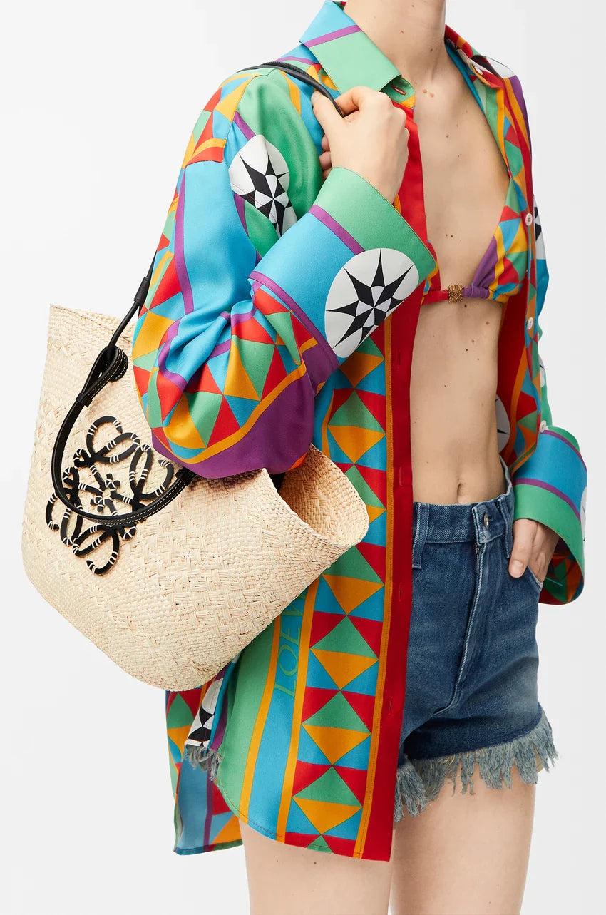 Роскошный пальмовый лист и натуральная корзина коричневого лива