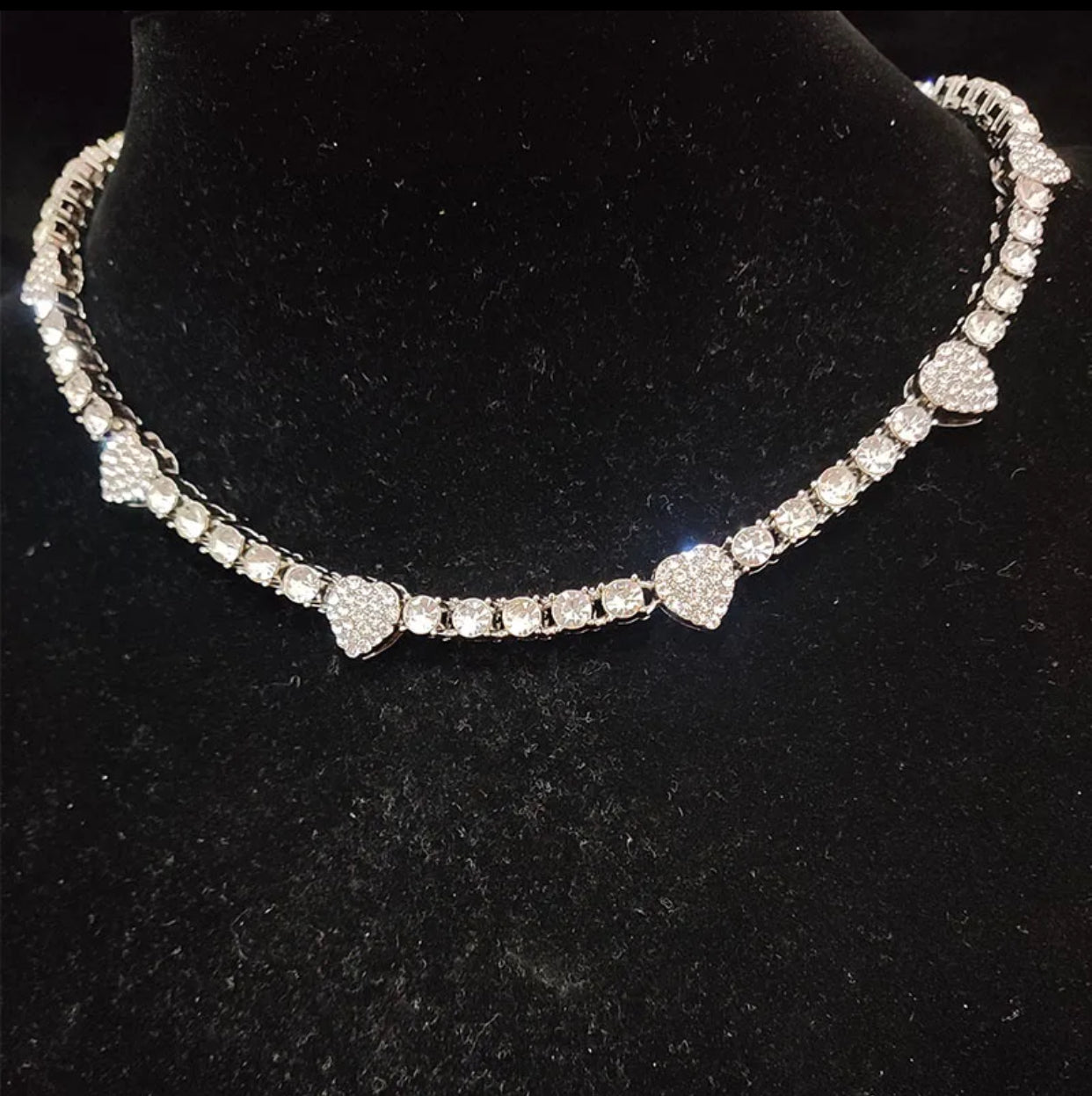 Rhinestone Heart Chain