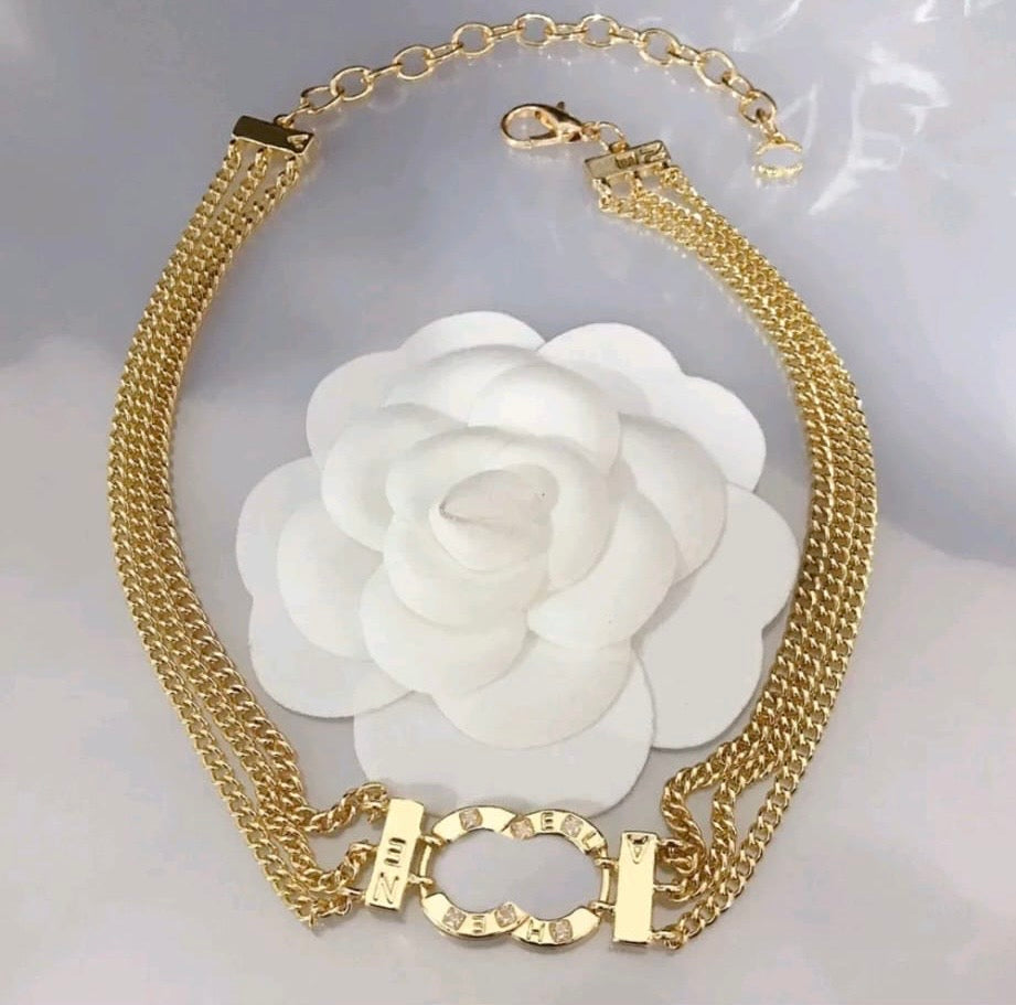 Luxury Brand CC Pendant Necklace Choker