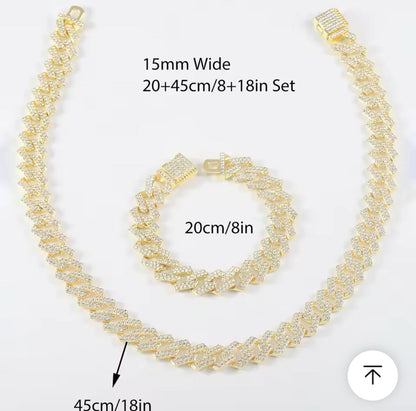 Iced ut utsökt silverhalsbandsarmbanduppsättning