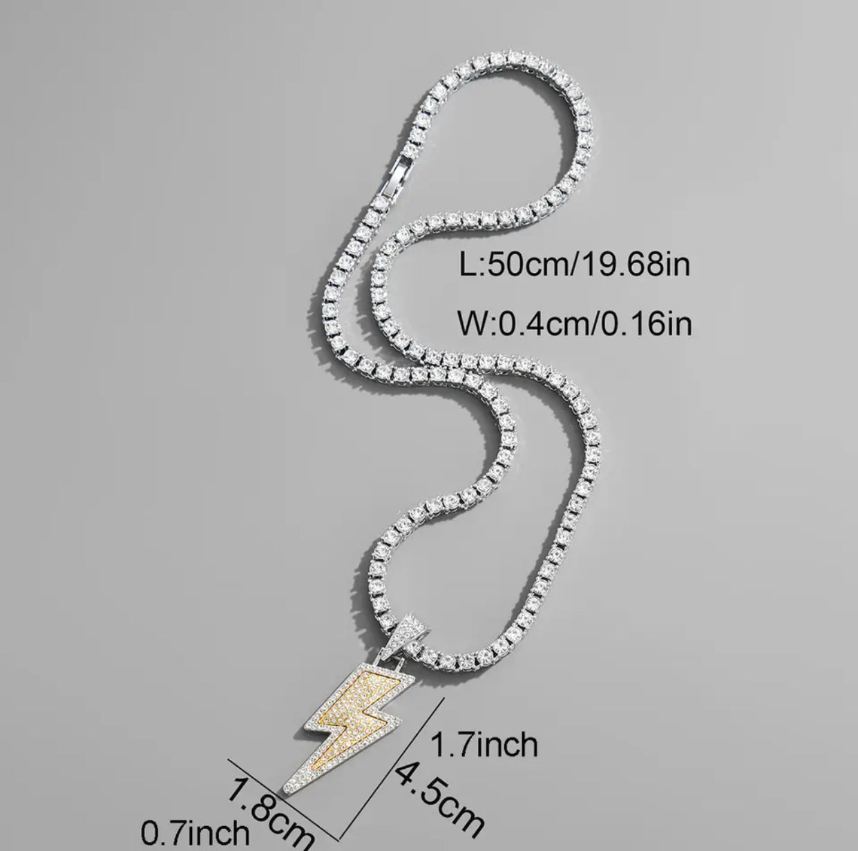 Crystal Charm lightning Necklace