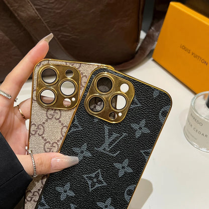 Lou Classic Monogram iPhone Case With Electroplated Gold Edges