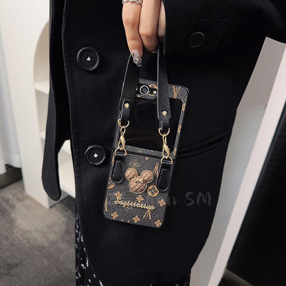 Capa luxuosa de couro para Samsung Galaxy Z Flip 5/4/3