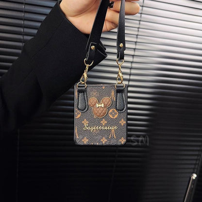 Capa luxuosa de couro para Samsung Galaxy Z Flip 5/4/3