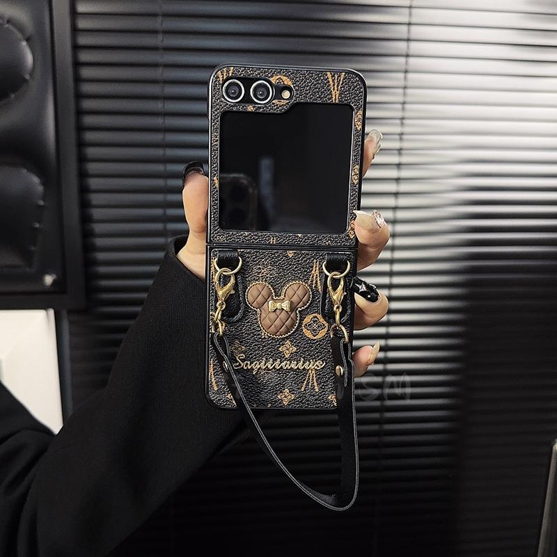 Capa luxuosa de couro para Samsung Galaxy Z Flip 5/4/3