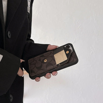 Coach iPhone-etui med kortholder og rem Mørkebrun -SJ240513