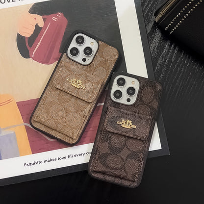 Тренер iPhone Case с держателем карты Dark Brown -SK240425