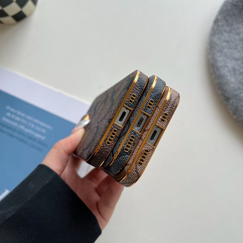 Coach iPhone Case Leather Light Brow -Qbk240513