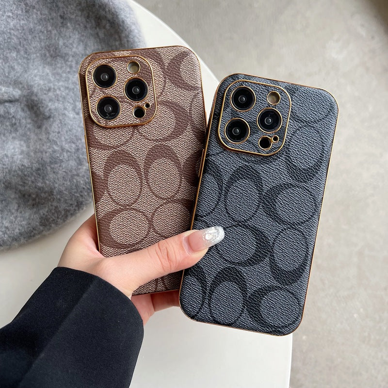 Coach iPhone Case Leather Light Brow -Qbk240513