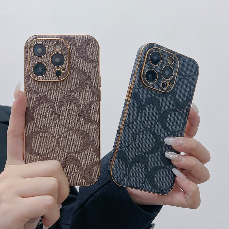 Coach iPhone Case Leather Light Brow -Qbk240513