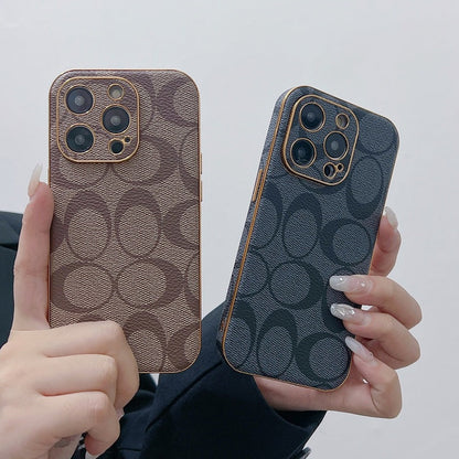 Coach iPhone Case Leather Light Brow -Qbk240513