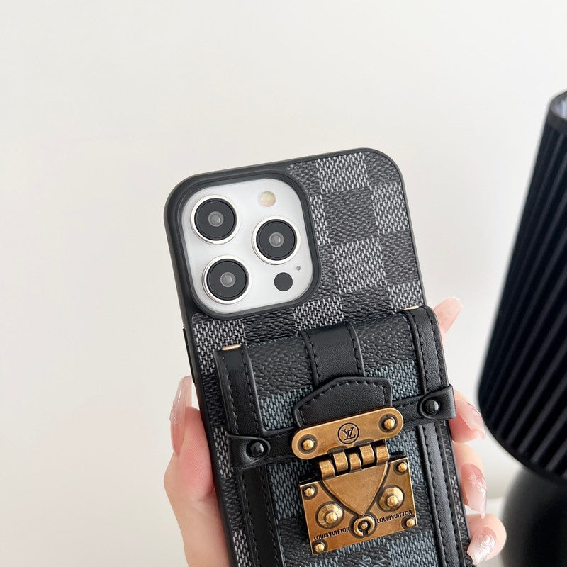 Λου Μπλακ & Λευκή θήκη iPhone με αλυσίδα χιαστί