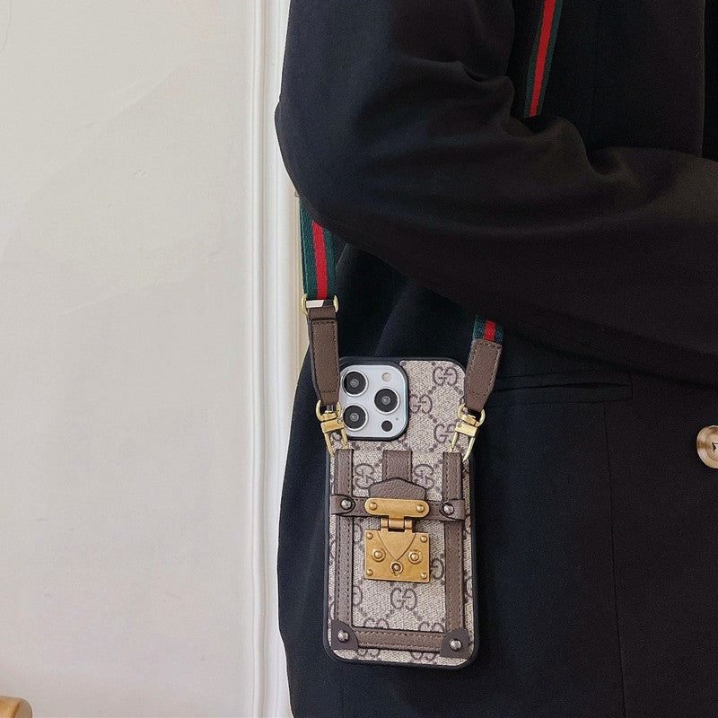 Lou GG Card Holder Chain iPhone Case