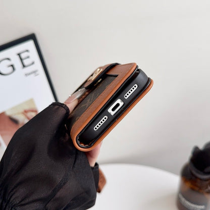 Lou Luxury Pattern Πορτοφόλι Θήκη iPhone με θήκη για κάρτα και λουράκι