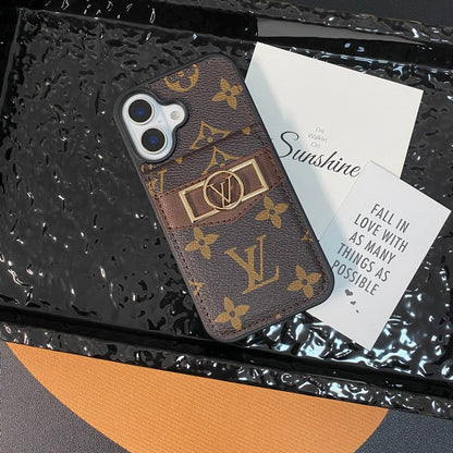 Lou Card Bag Gold Logo iPhone Case